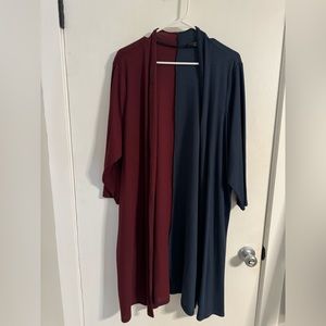 Lane Bryant - Color Block Duster - Size 22/24 - Navy Blue & Burgundy